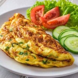 simple fluffy omelette for a healthy morning start
