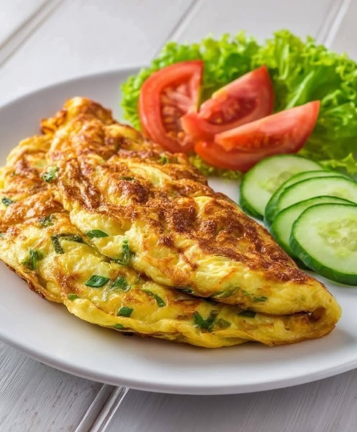 simple fluffy omelette for a healthy morning start